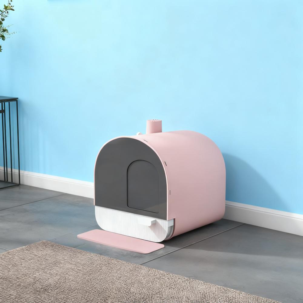 Cat Litter Box With Lid - Scoop Filter Mat Included