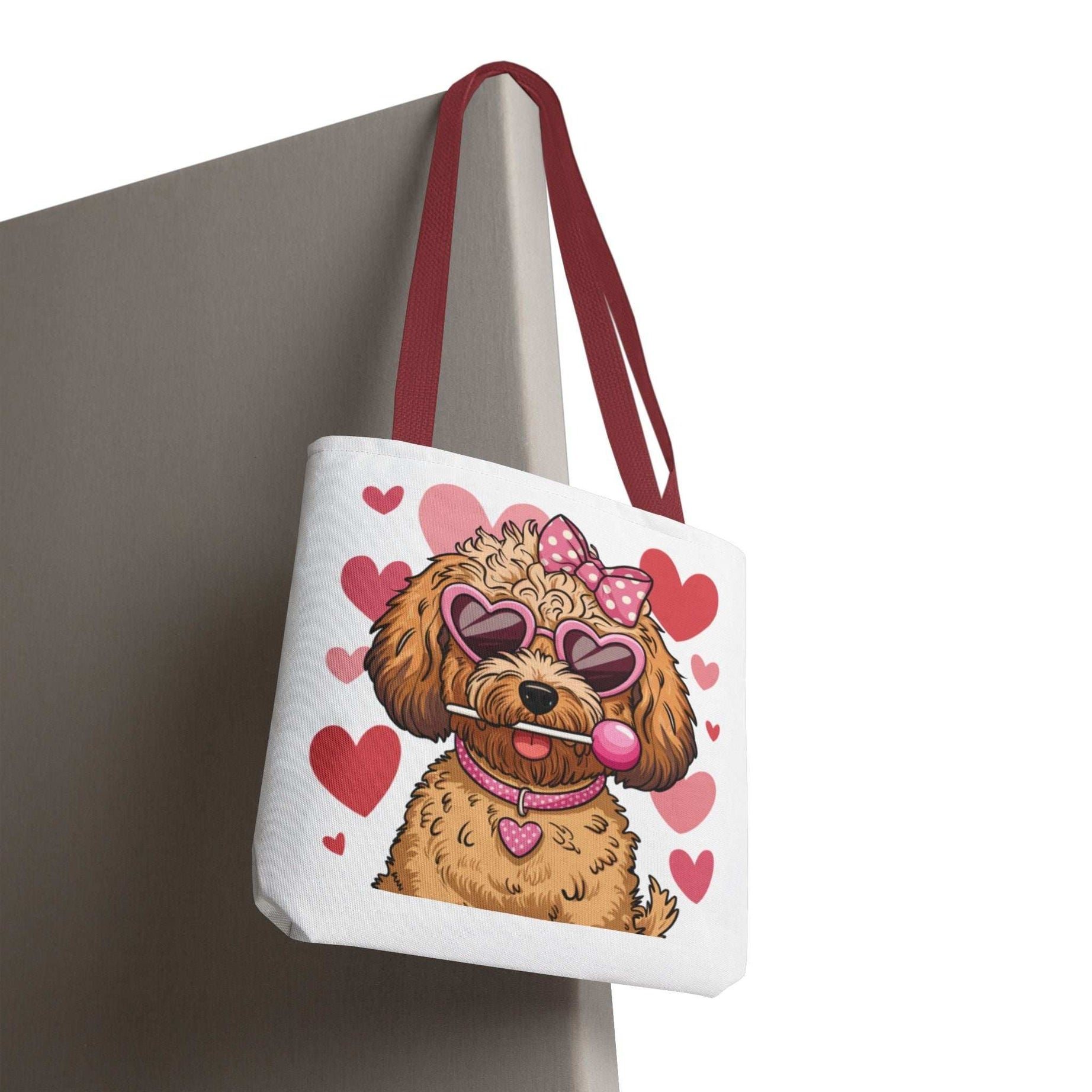 Cute Dog Lover Tote Bag with Heart Design