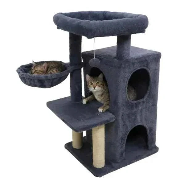 Cat Tree Multi-Level 33" - Sisal Posts 2-Tier Condo