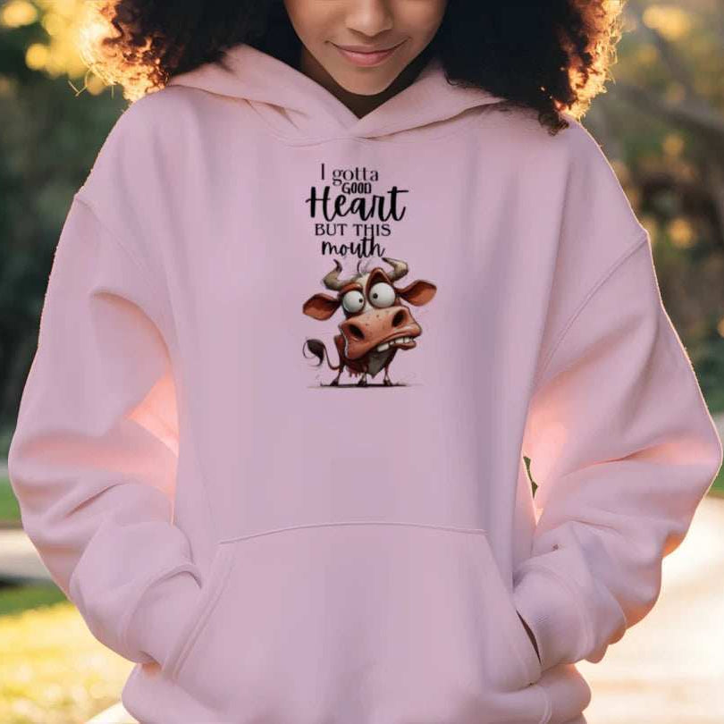 Funny Cow Hoodie - Good Heart But This Mouth Sweatshirt
