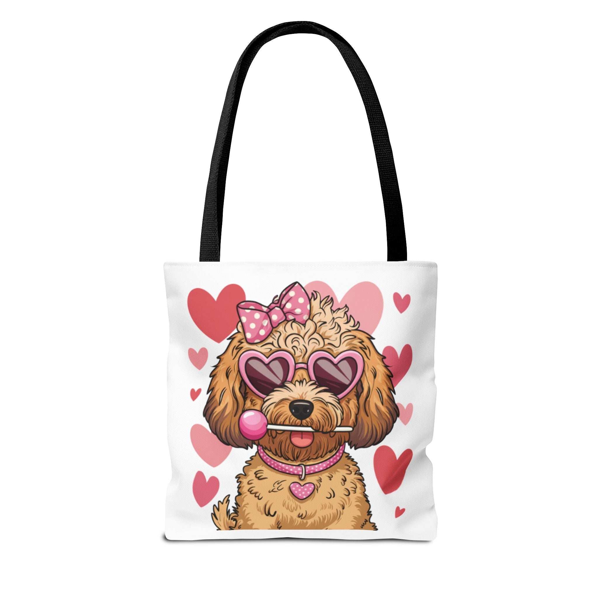 Cute Dog Lover Tote Bag with Heart Design