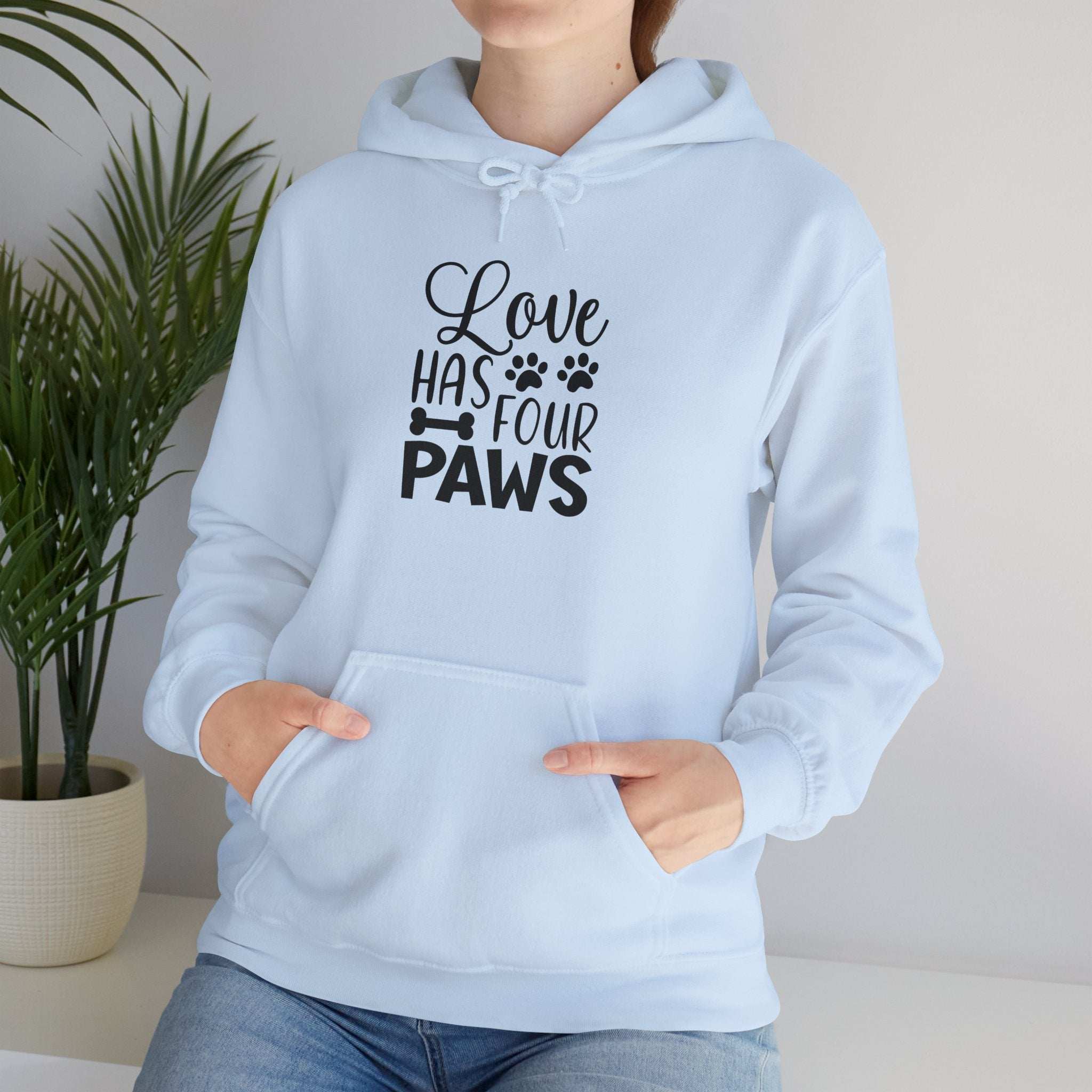 Love Has Four Paws Hoodie – Cozy Unisex Sweatshirt for Pet Lovers