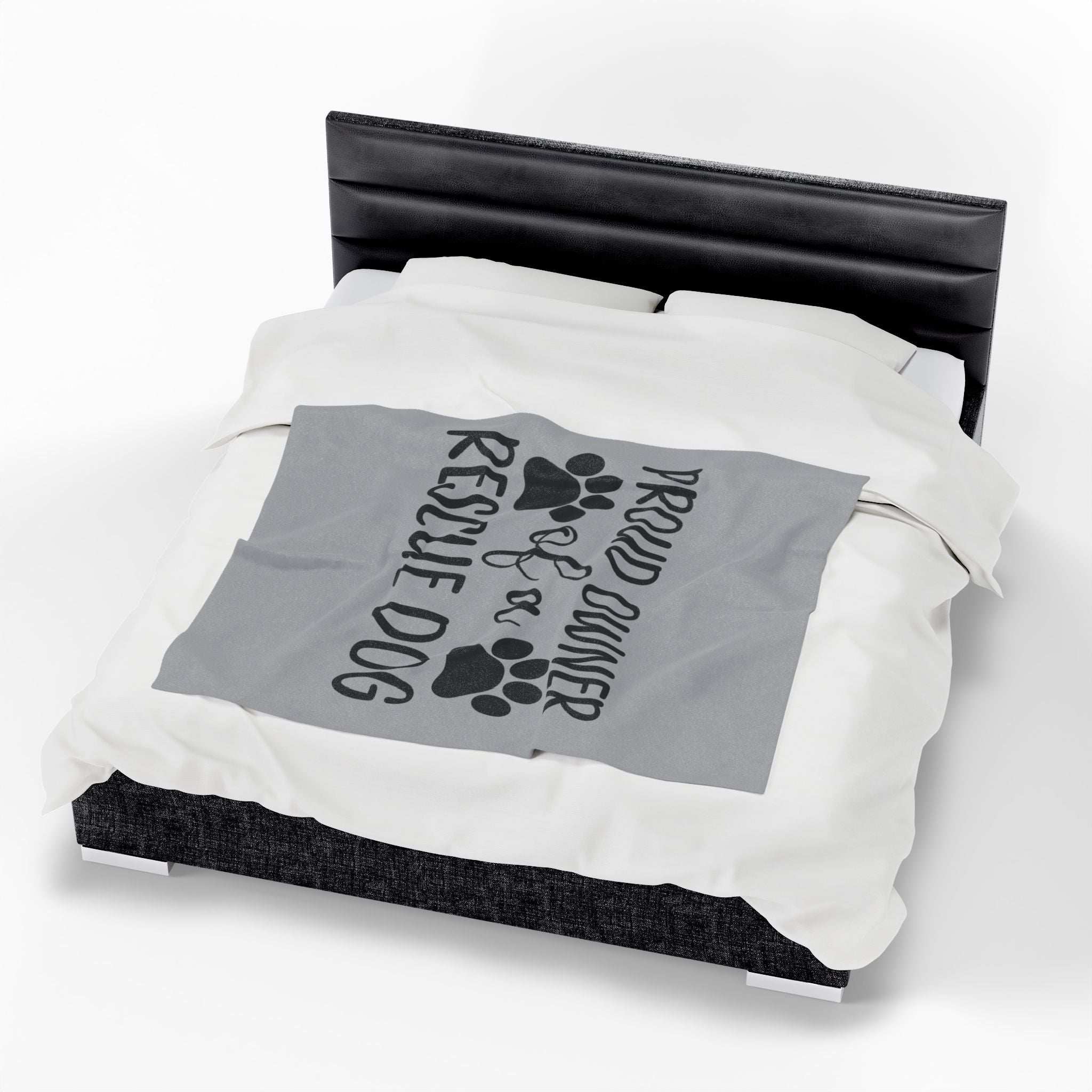 Proud Owner of a Rescue Dog Velveteen Plush Blanket - Cozy Pet Lover Gift