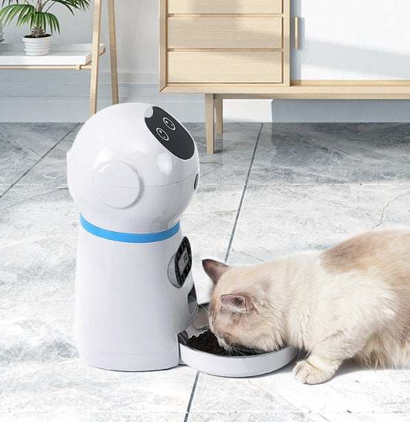 Automatic Robot Style Intelligent Audible Pet Feeder - Record your Message