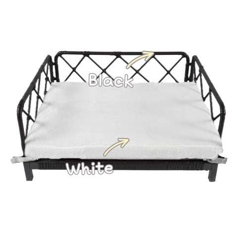 Wicker Pet Bed Rattan Dog Sofa Bed Outdoor Indoor Water Resistant