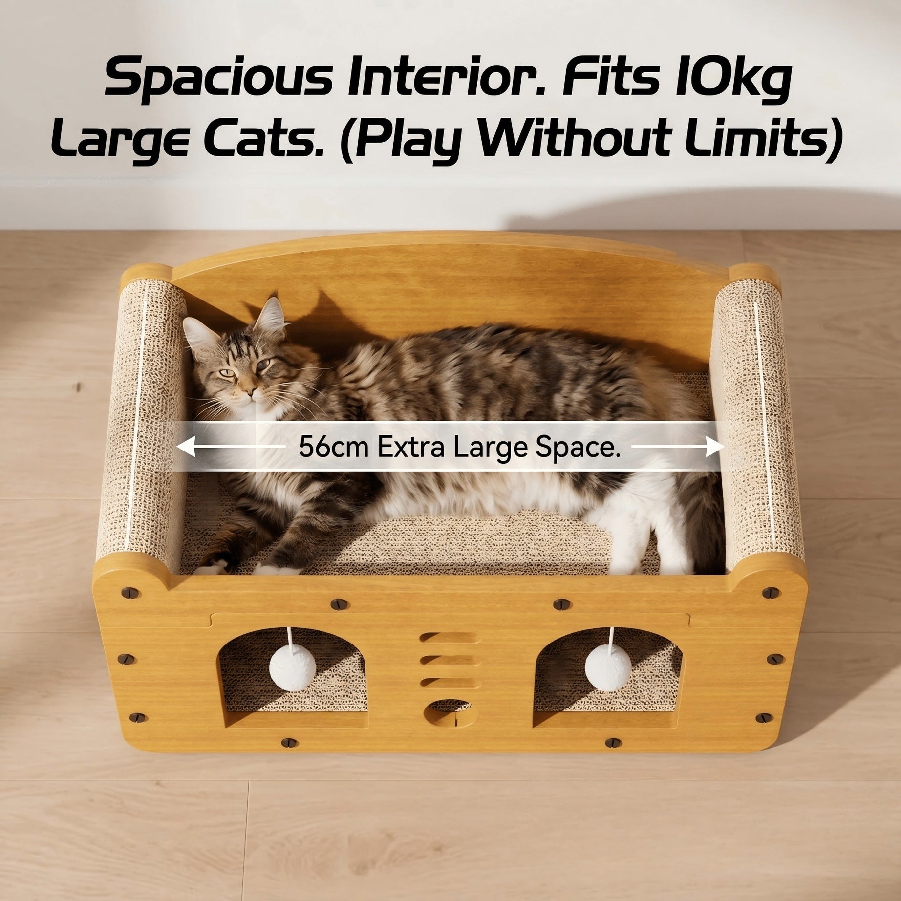 Multi-Styles Double-Layer Cat Scratcher House - 2-Tier Large Villa