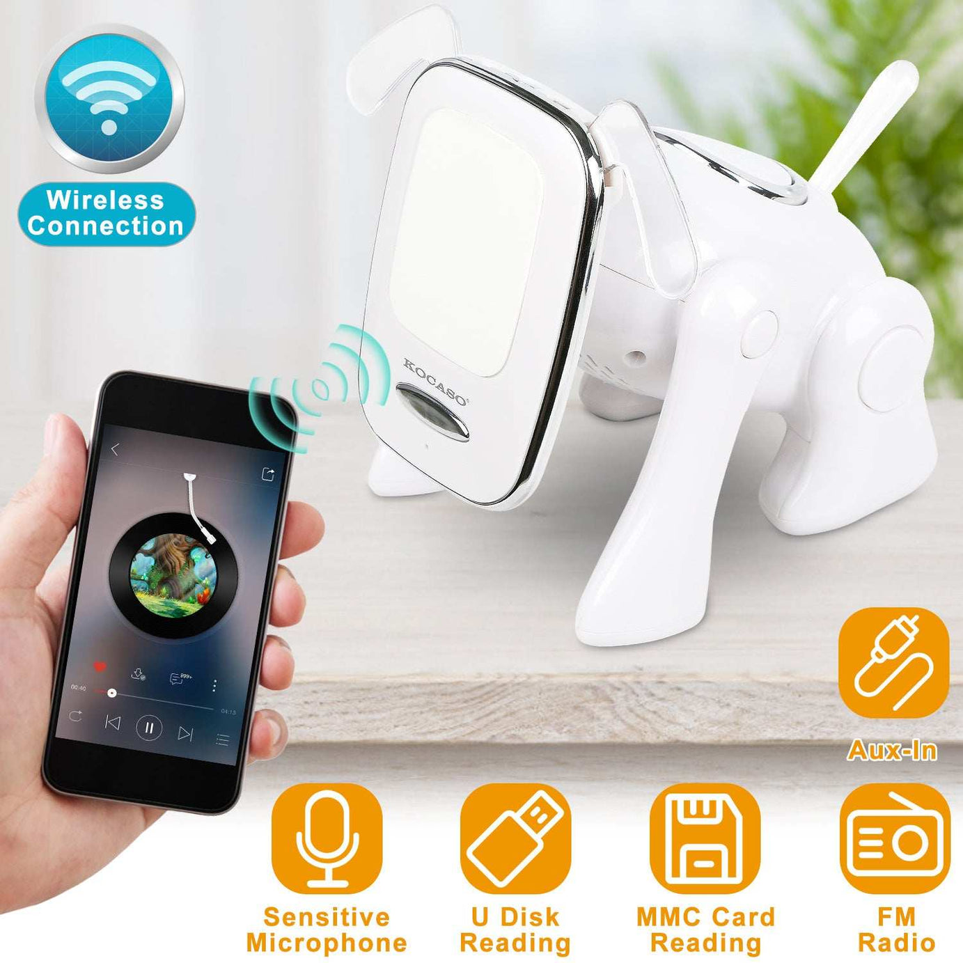 Puppy Dog Bluetooth Speaker - Portable Wireless Music Player