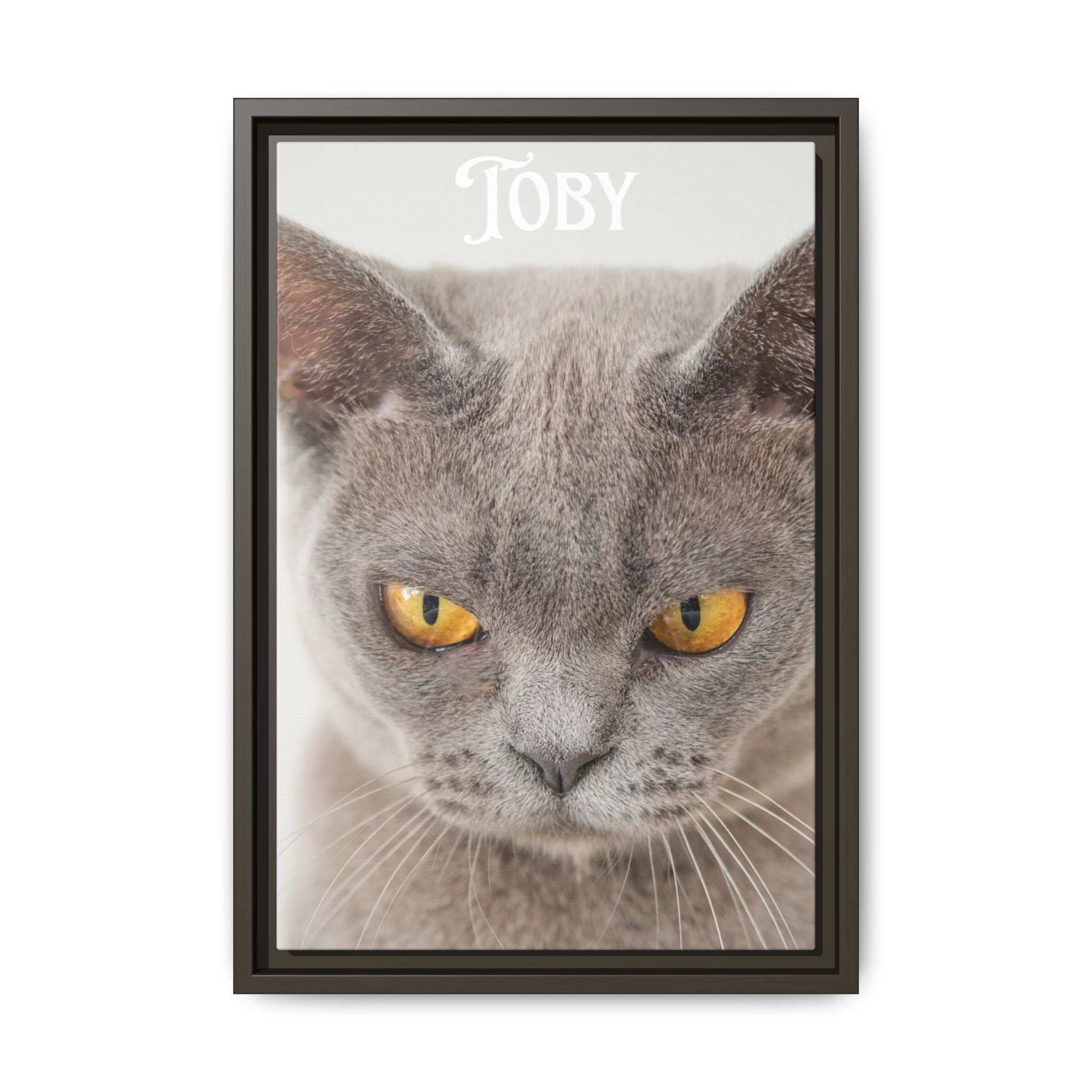 Personalized Photo Wall Art - Framed Matte Canvas Print for Pet Lovers - Customizable Name Print