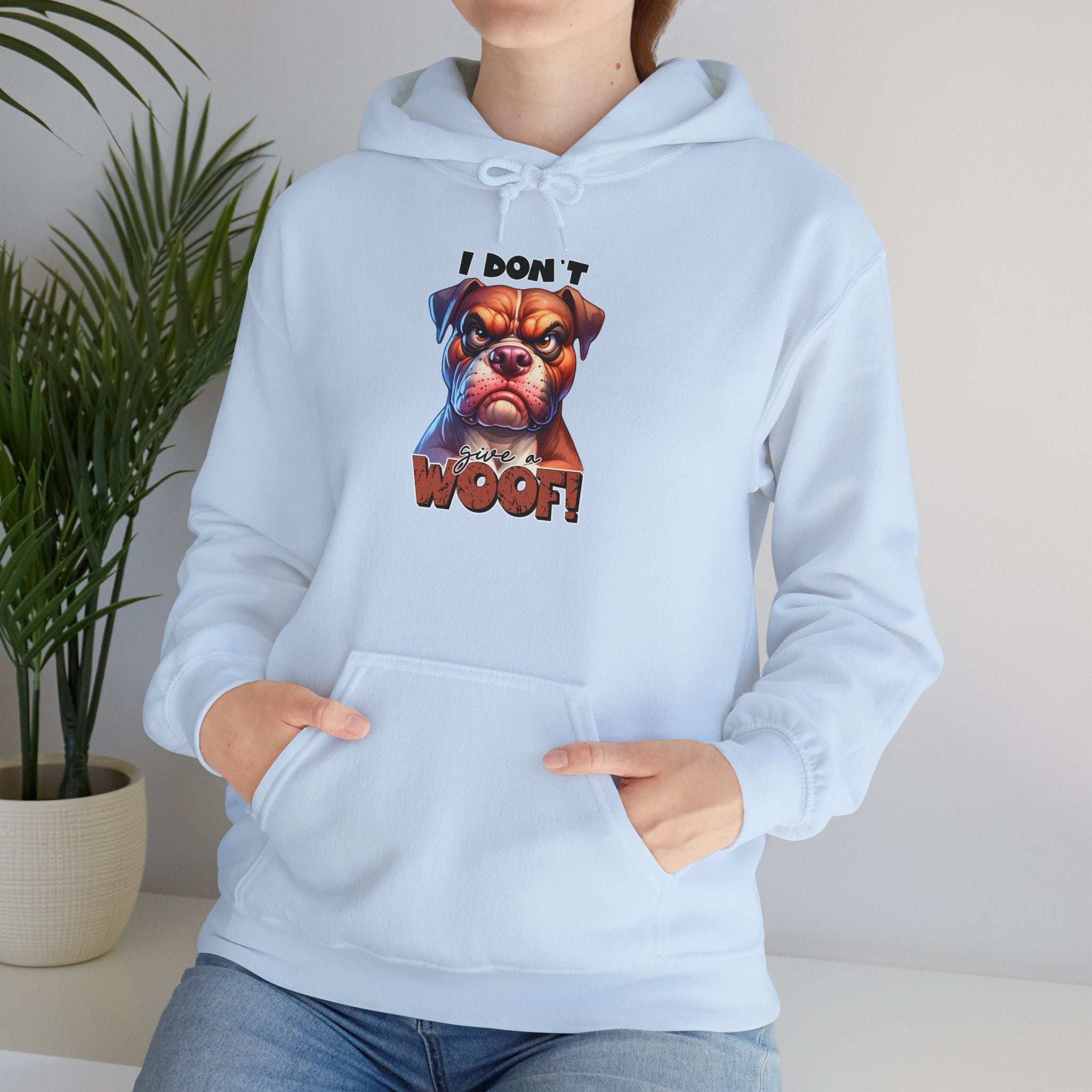 Fun Dog-Themed Unisex Hoodie - "I Don't Give a Woof"