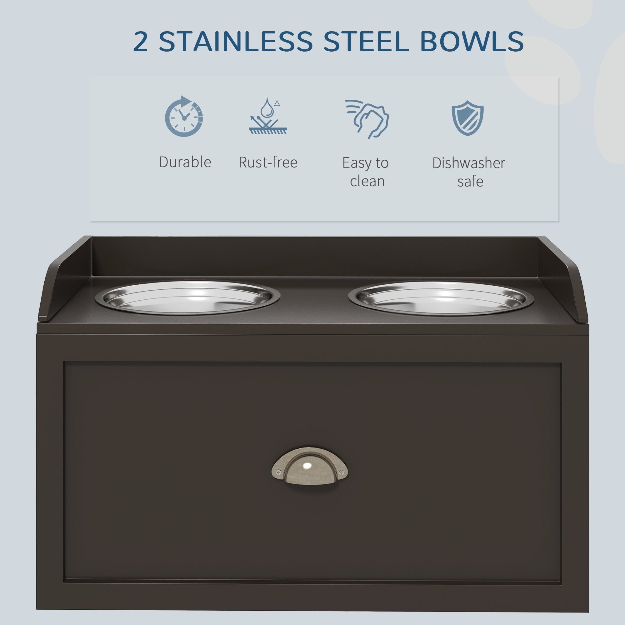 Elevated Dog Bowls - Pet Feeding Station with Storage
