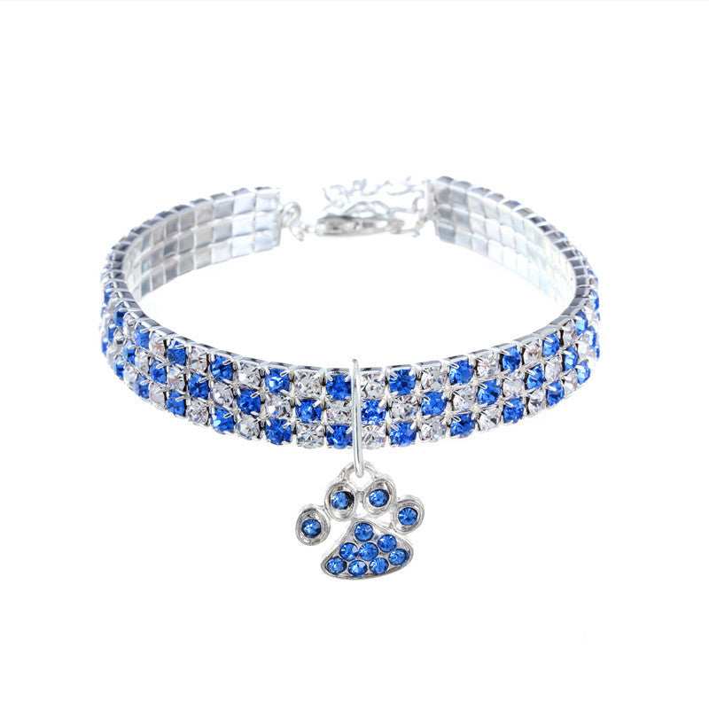 Pet Collar With Diamonds, Mixed-color Cat And Dog Supplies, Cat Claws, Elastic Cat And Dog Necklace Jewelry