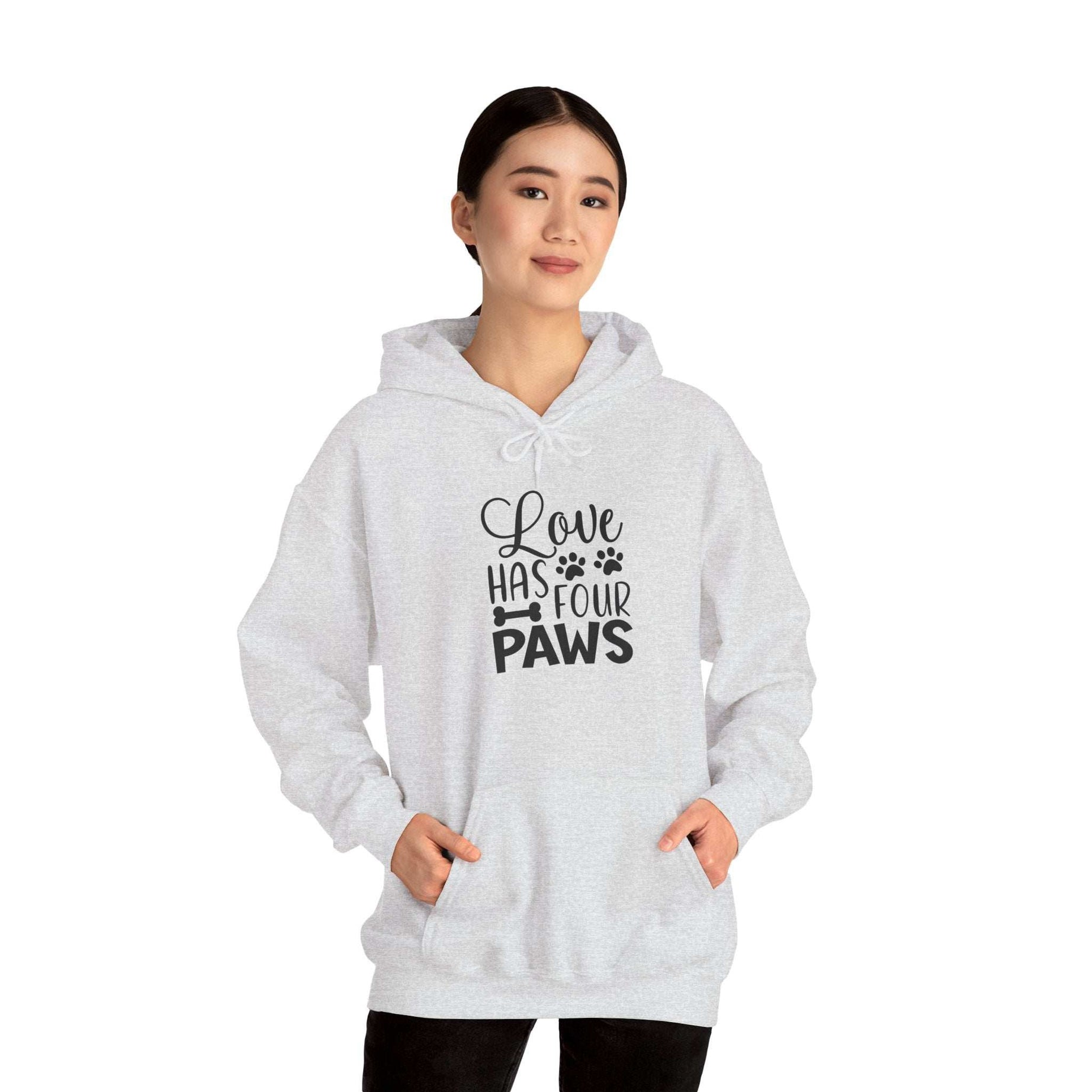 Love Has Four Paws Hoodie – Cozy Unisex Sweatshirt for Pet Lovers