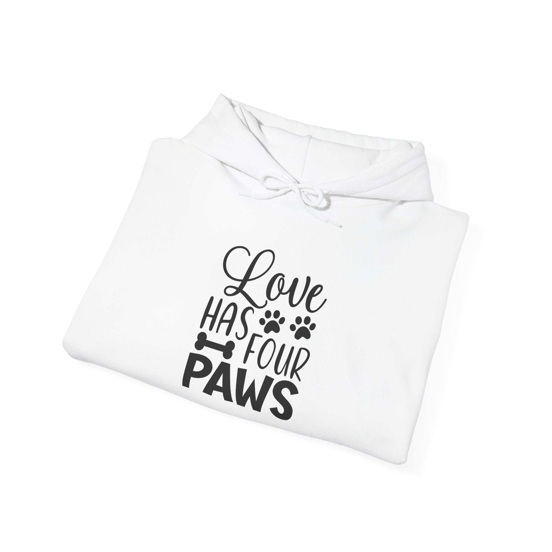 Love Has Four Paws Hoodie – Cozy Unisex Sweatshirt for Pet Lovers