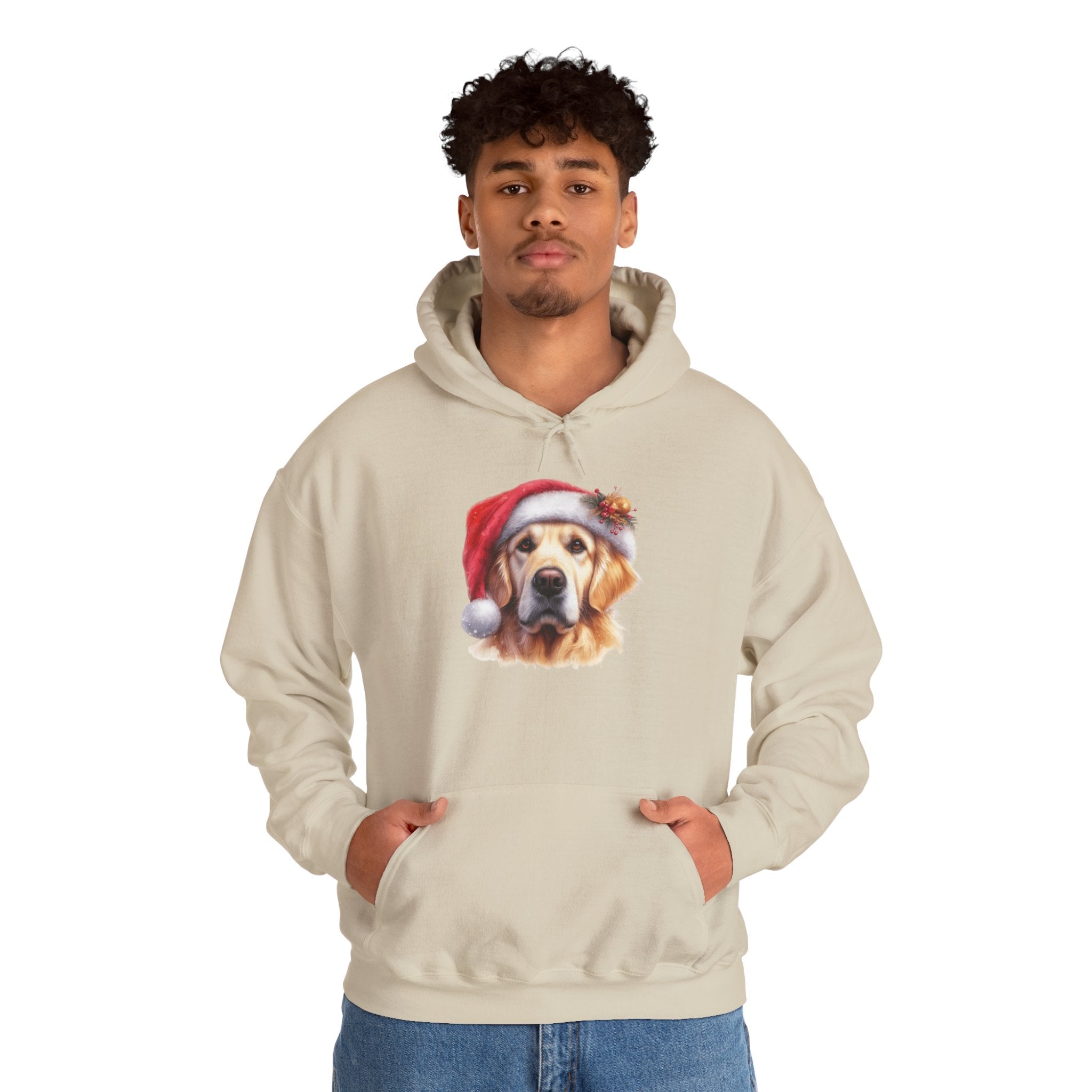 Christmas Hoodie - Golden Retriever in Santa Hat