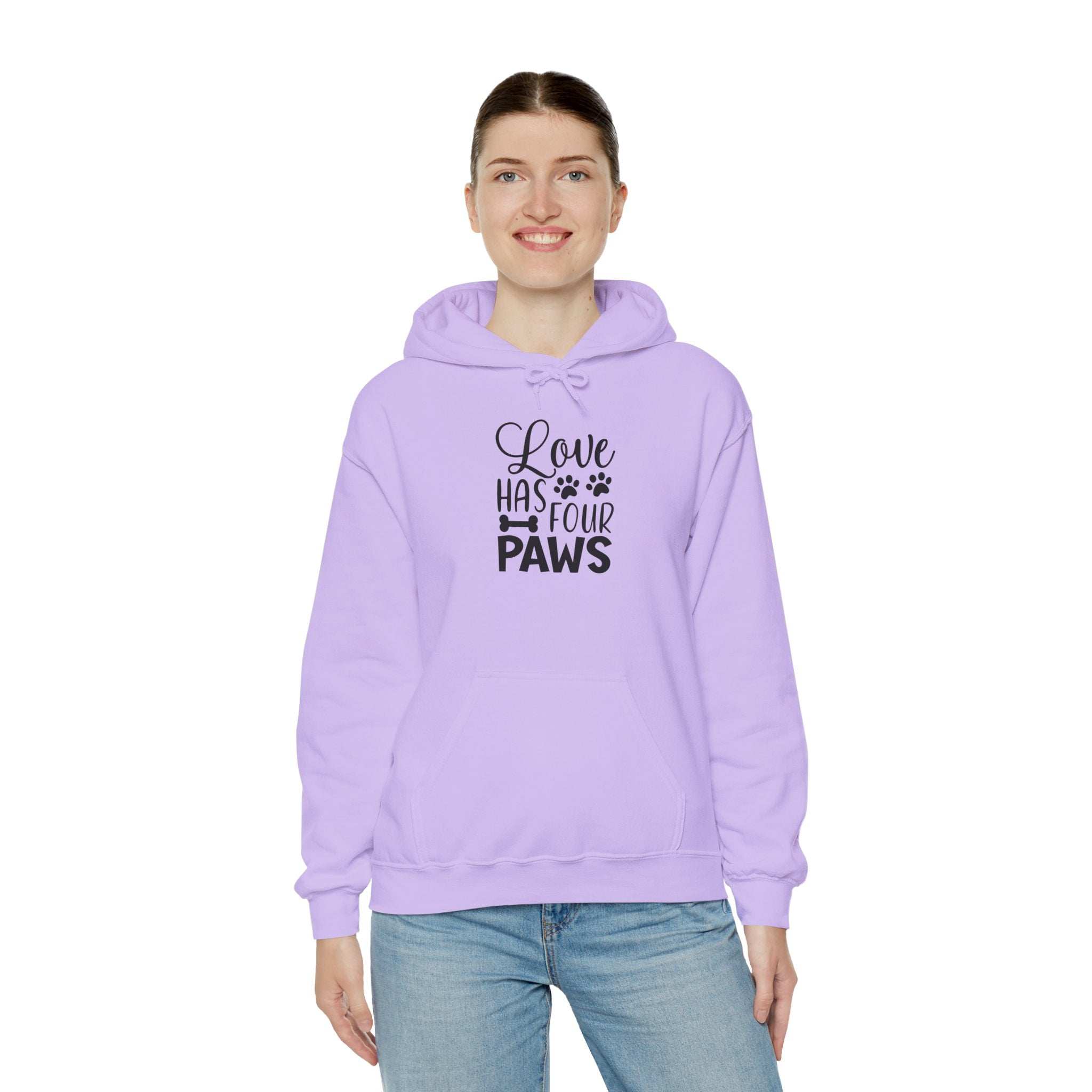 Love Has Four Paws Hoodie – Cozy Unisex Sweatshirt for Pet Lovers