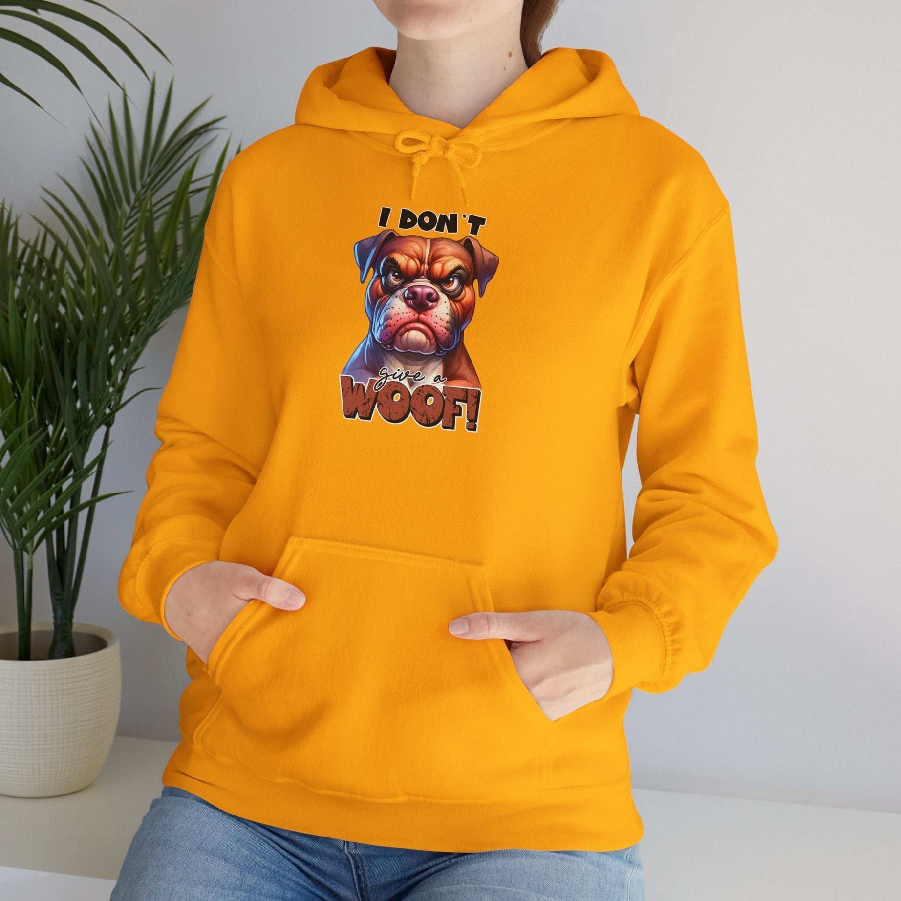 Fun Dog-Themed Unisex Hoodie - "I Don't Give a Woof"