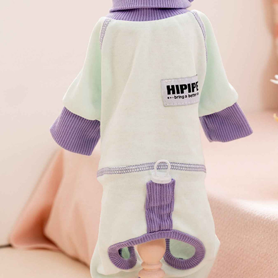 Pet Pajamas Contrast Color - Soft Pocketed Onesie for Cats and Dogs