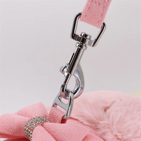 Bow Tie Puppy Harness - Warm Padded Dog Leash Set