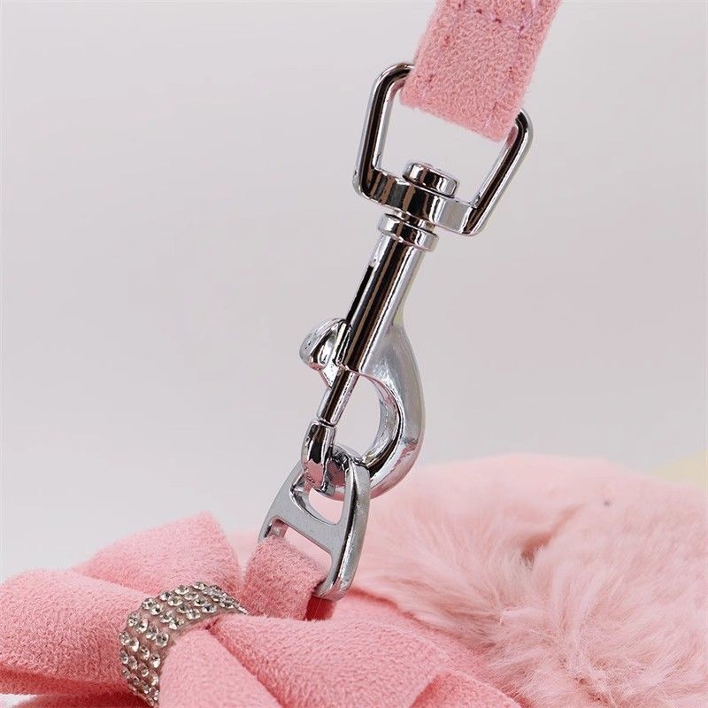 Bow Tie Puppy Harness - Warm Padded Dog Leash Set
