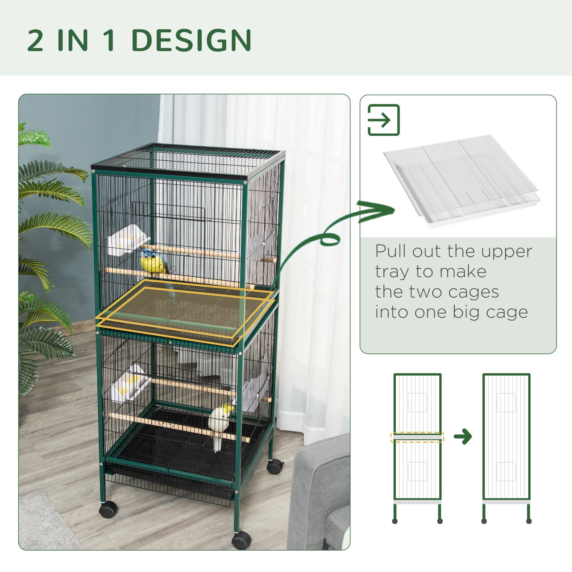 Large Bird Cage with Wide Wingspan Space