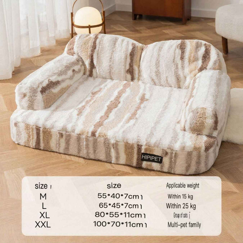 Pet Plush Bolster Bed Semi-Enclosed - Cozy Nest for Cats and Dogs