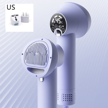Pet Grooming Hair Dryer with Comb - Silent 2-in-1 Blow & Style