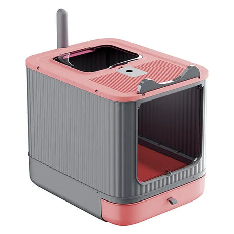 Cat Litter Box Enclosed Dual Entry - Drawer Tray Odor Free