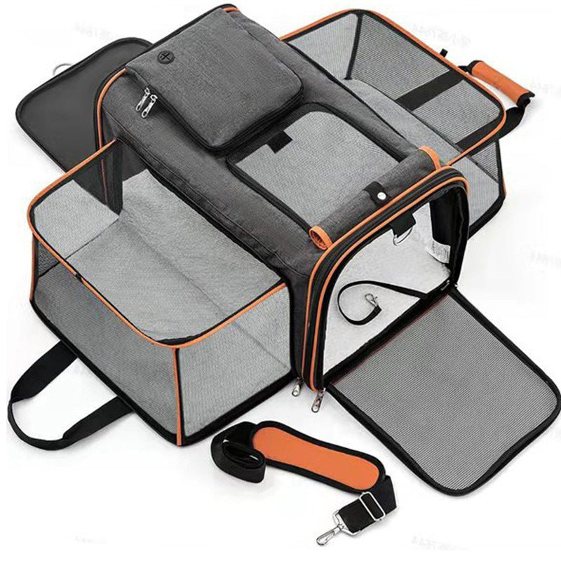 Foldable Pet Carrier Bag - Car Seat Travel Bag for Cats and Small Dogs