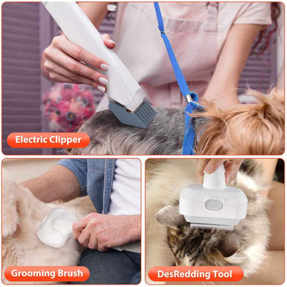 Pet Grooming Vacuum Clipper All-in-One - Suction Hair Care Kit
