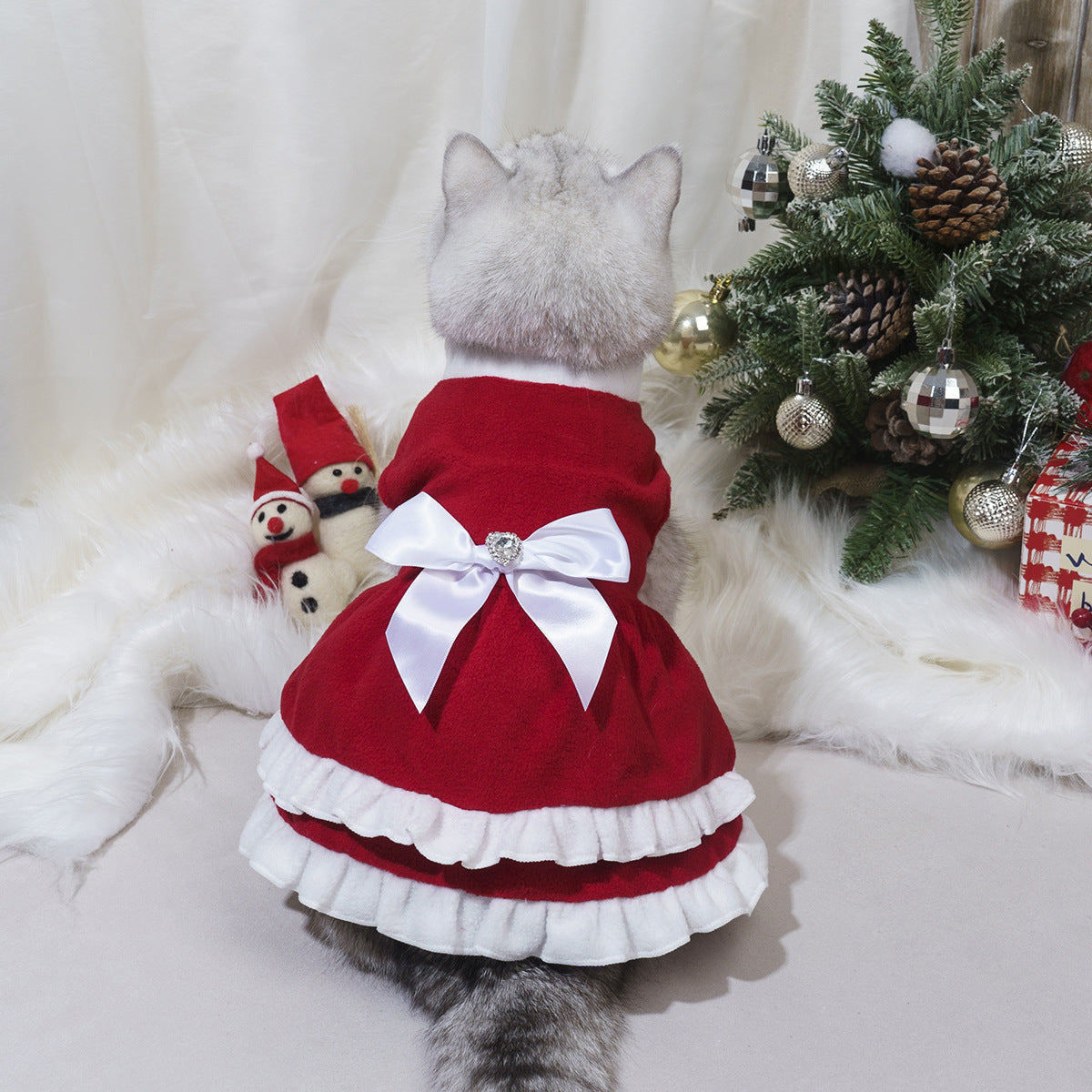 Bow Princess Dress - Pet Christmas Holiday Outfit