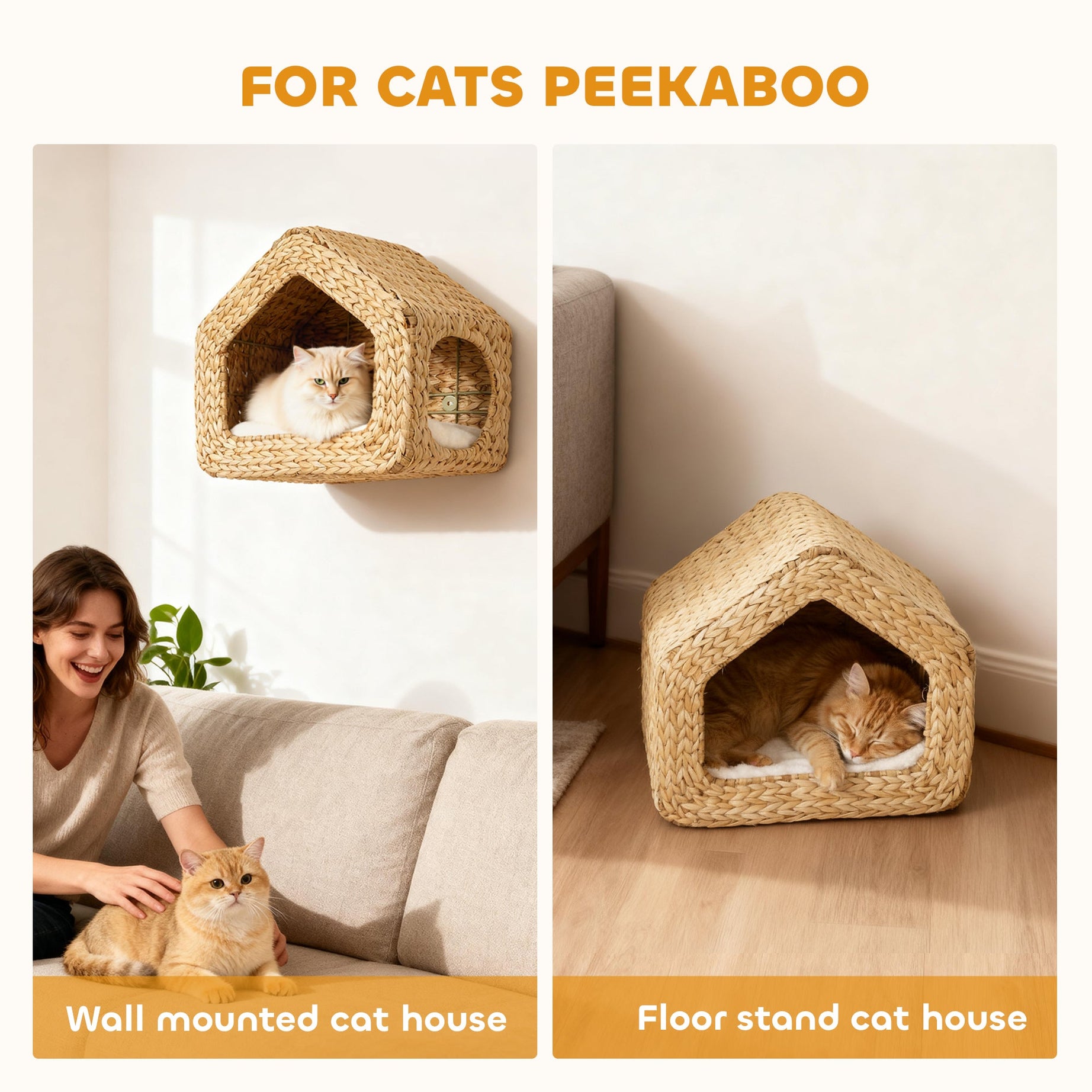 Seagrass Sky Pod - Wall Mounted Cat Hideaway
