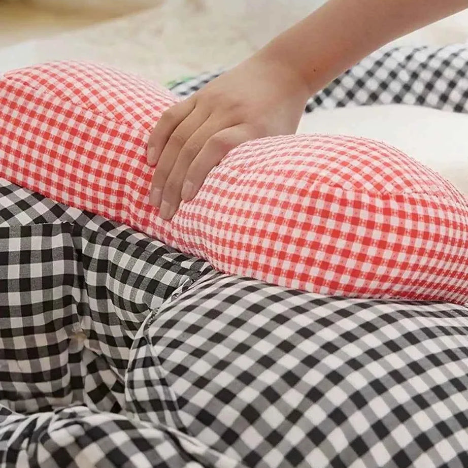 Pet Mat with Bow - Cartoon Plaid Design Bed