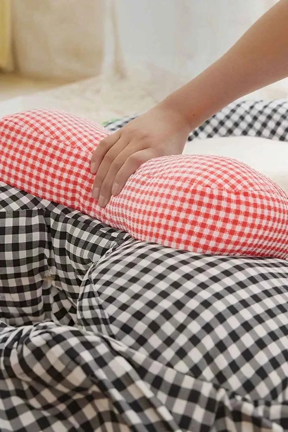 Pet Mat with Bow - Cartoon Plaid Design Bed