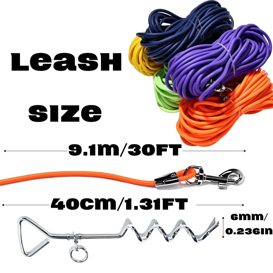 Ground Stake Fixed Dog Leash Allows Your Beloved Dog To Play More Freely