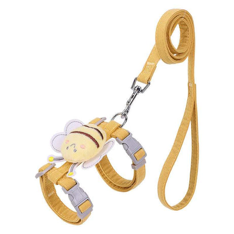 Cute Bumblebee Small Pet Adjustable Dog Cat Harness with Lead - X-Small to Medium