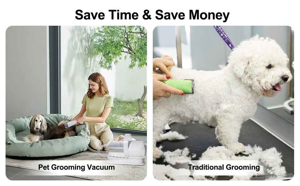 Complete Pet Grooming Kit for Heavy Shedding Dogs - Vacuum