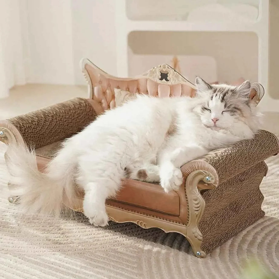 Retro Cat Scratcher Lounger - Wear-Resistant Couch