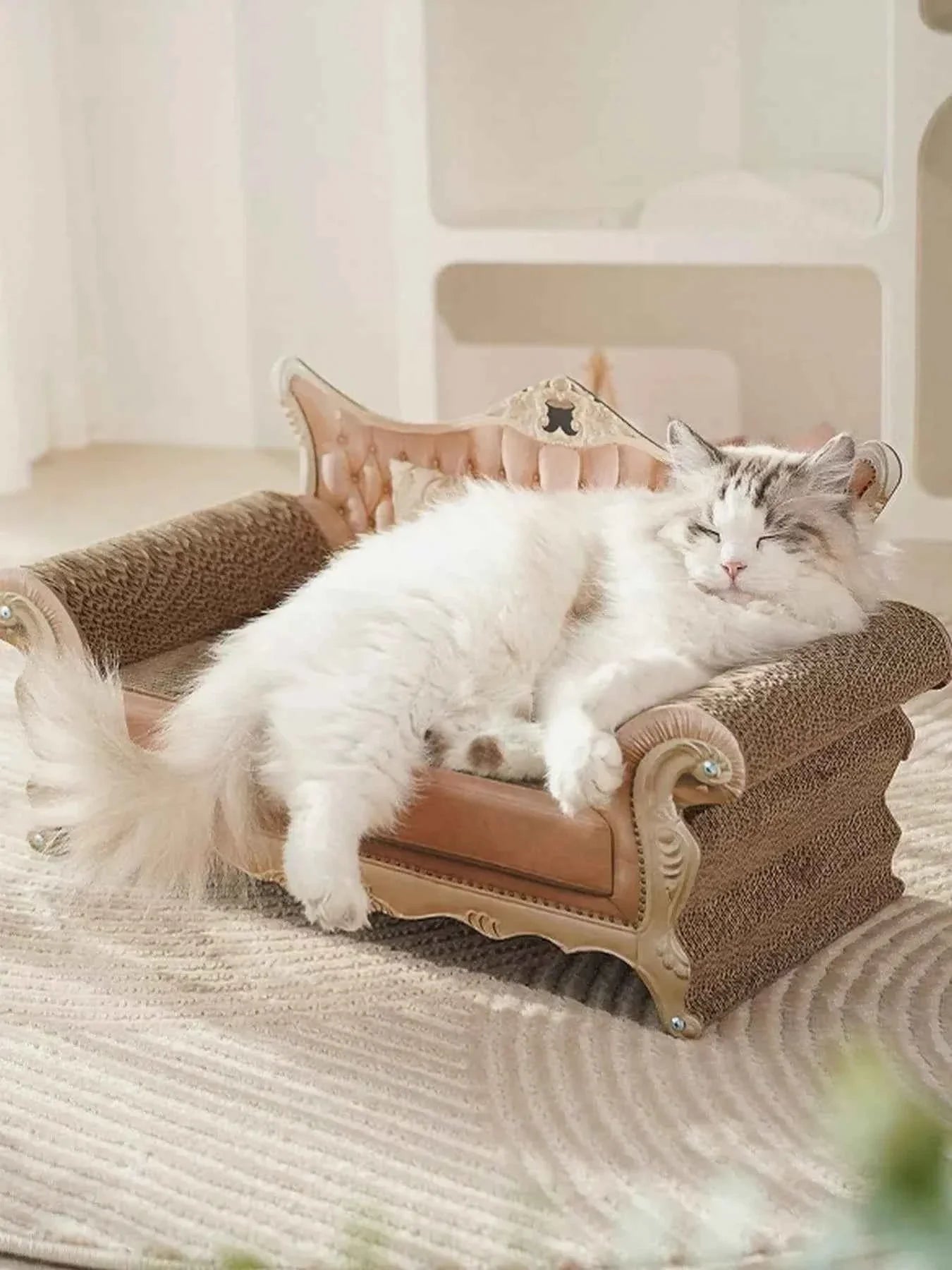 Retro Cat Scratcher Lounger - Wear-Resistant Couch