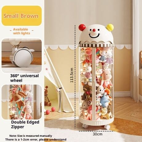 Pet Toy Storage Tower - Clear Cylinder Organizer with LED Lights