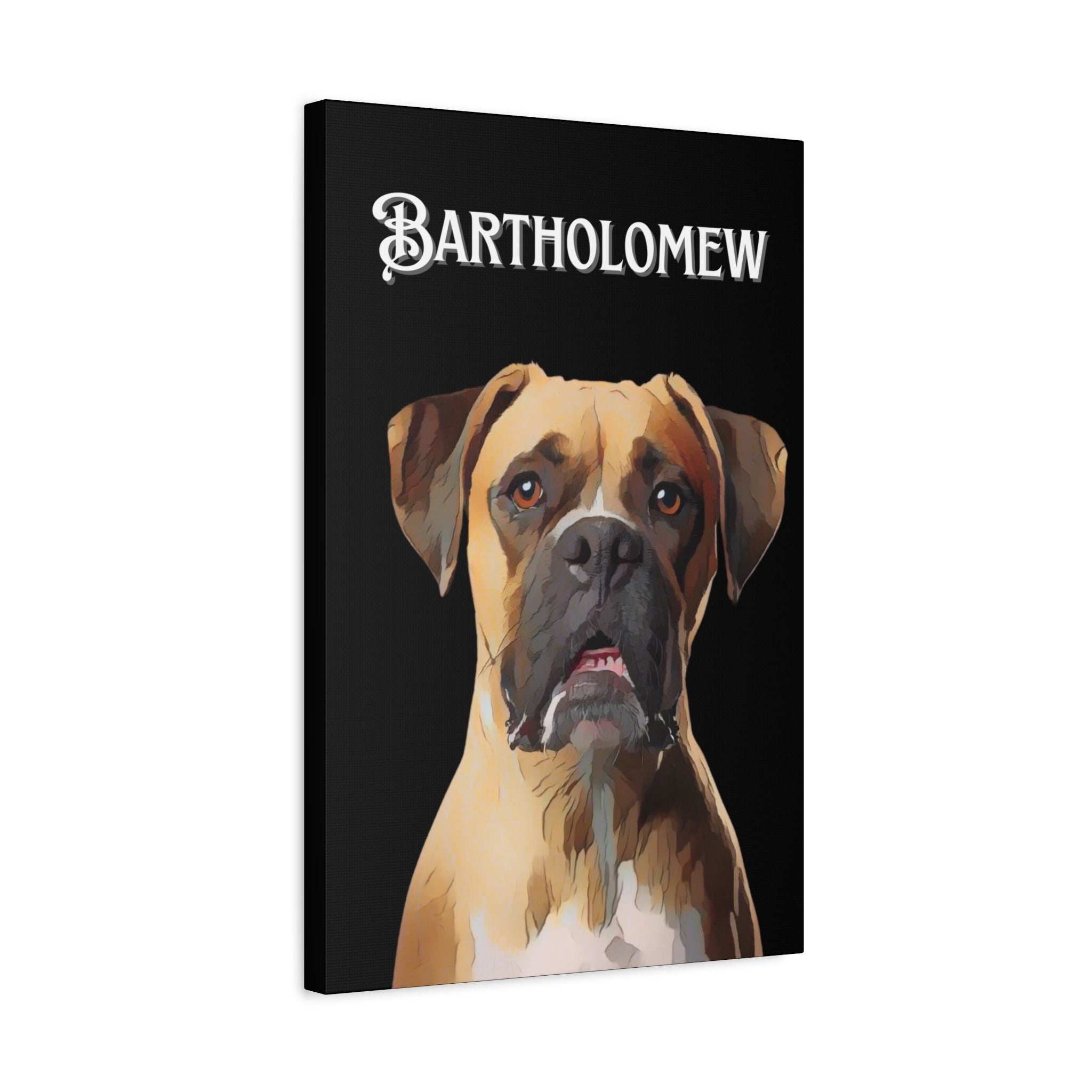 Cartoon Personalized Black Canvas Art - Custom Made Portrait of Your Pet(s)