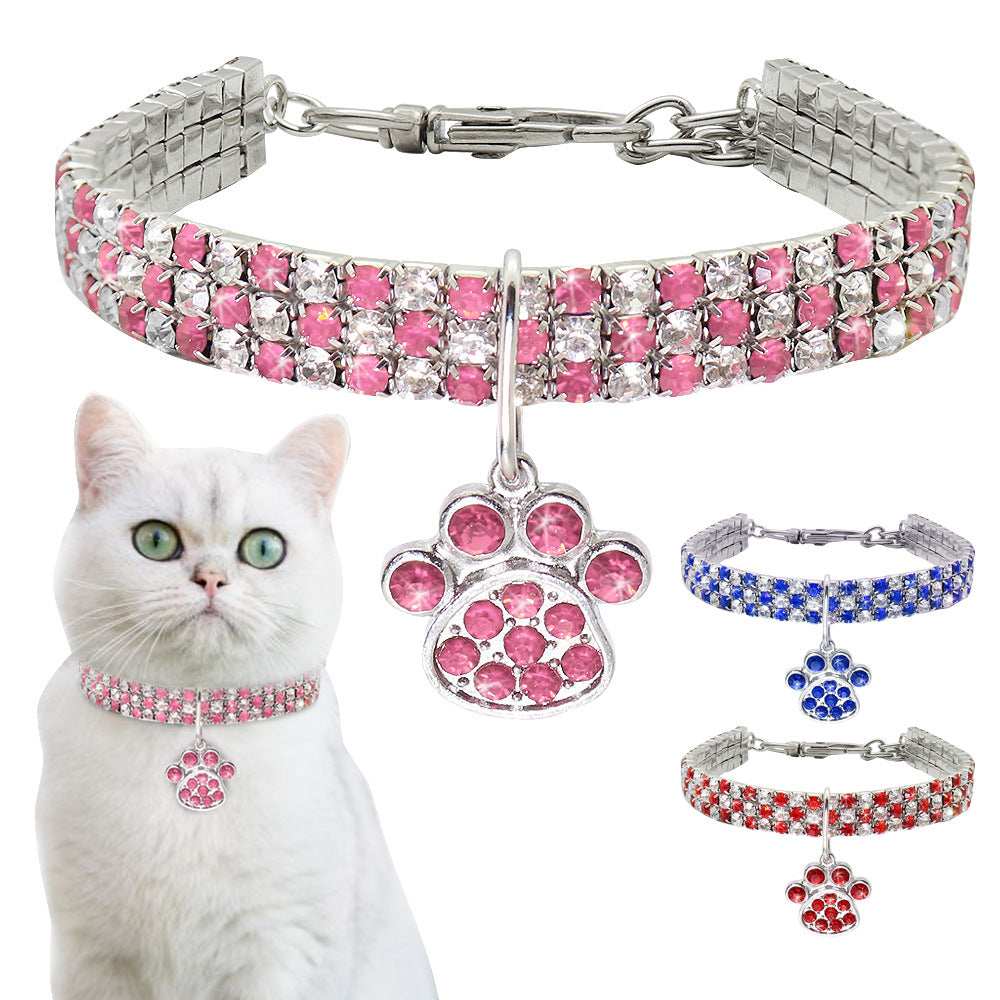 Diamond Mixed Color Dogs And Cats Necklace Ornament Pet Collar