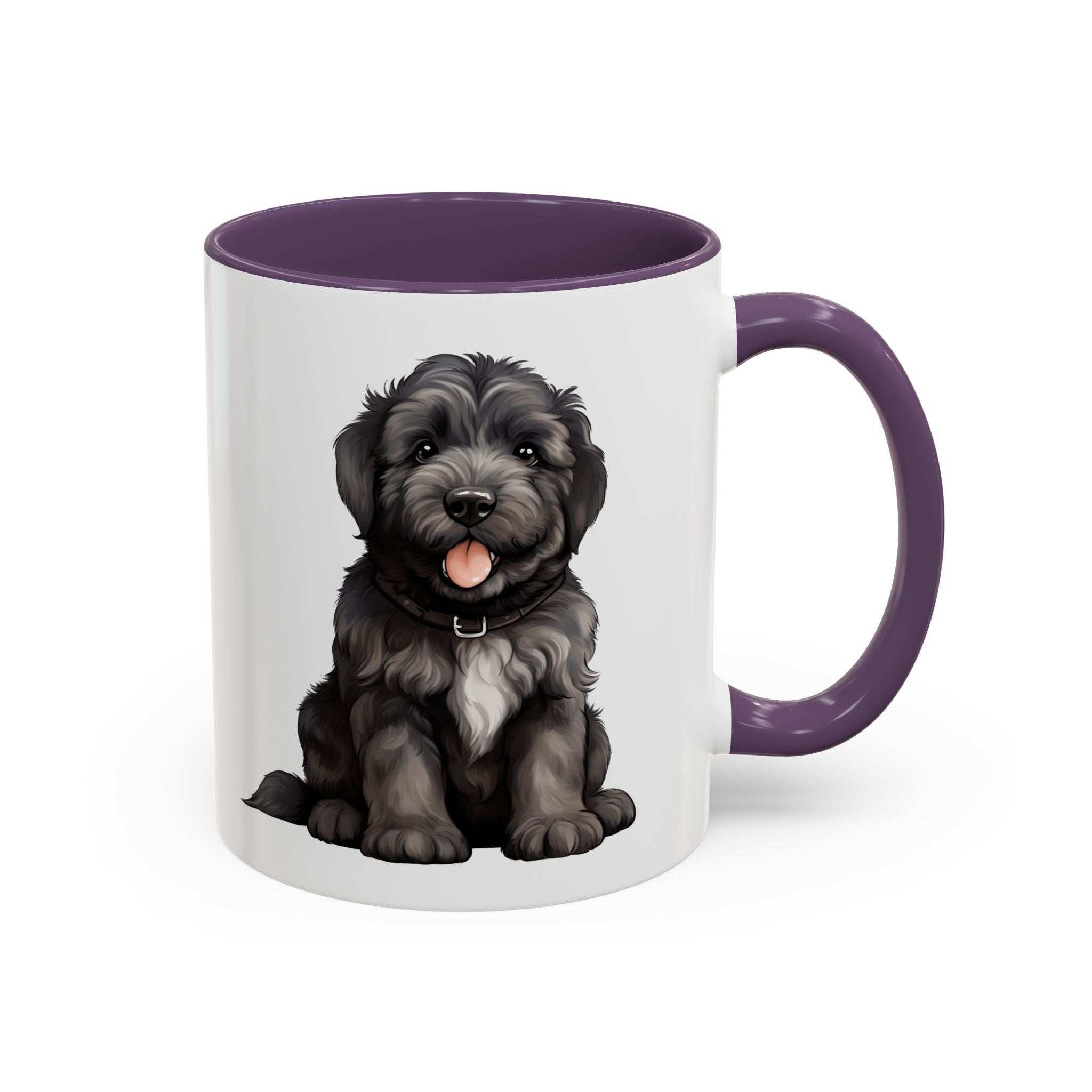 Cute Bouvier Des Flanders Dog Design Accent Coffee Mug - 11oz & 15oz