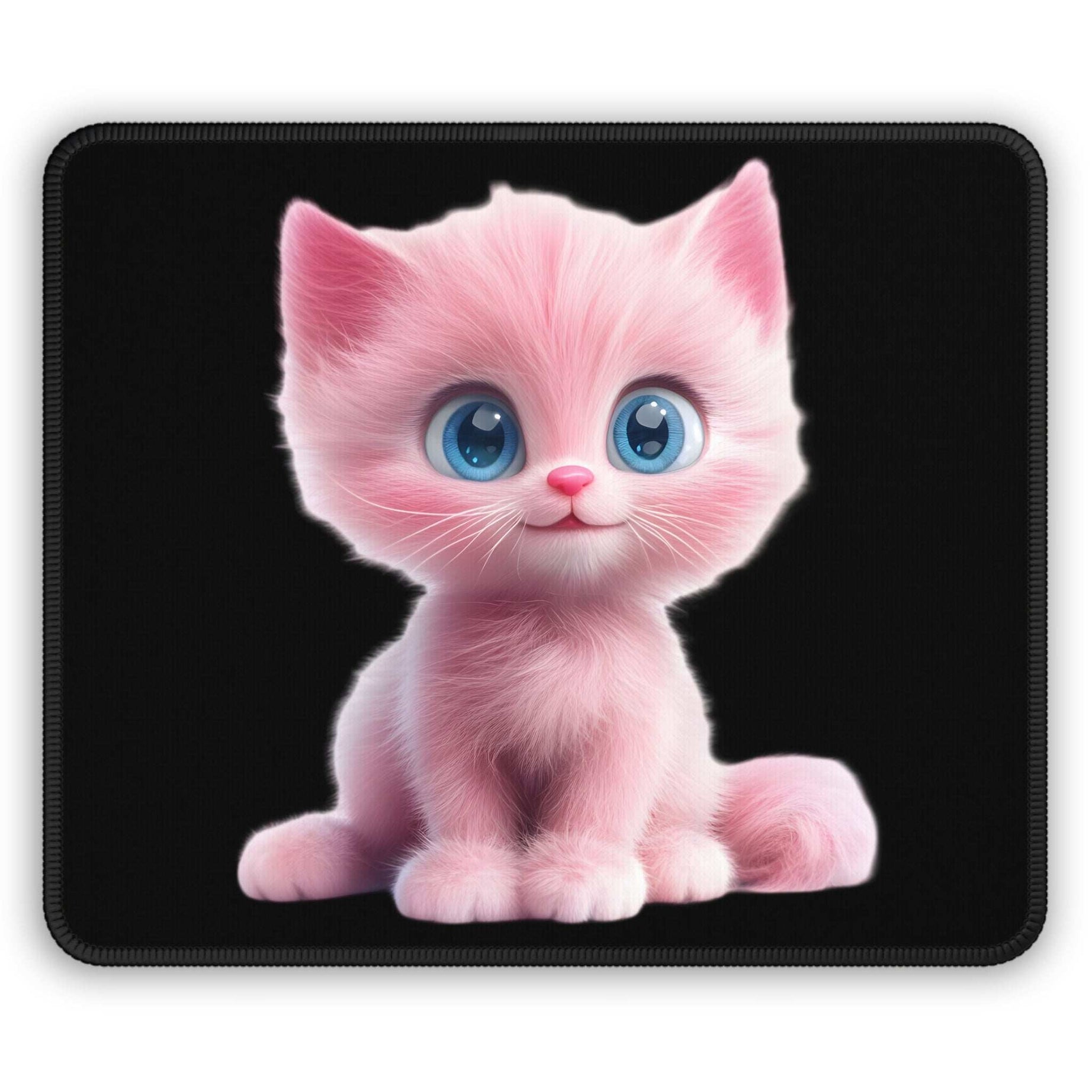 Cute Pink Cat Gaming Mouse Pad - Adorable Desk Accessory for Animal Lovers