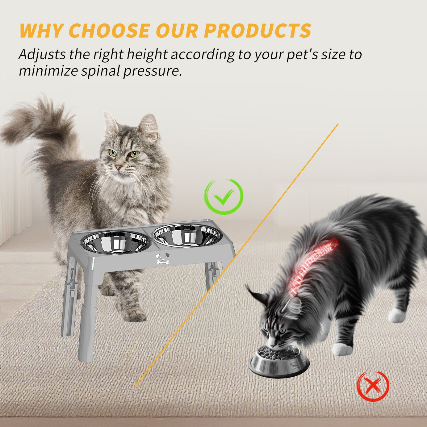 Elevated Dog Bowls - Height Adjustable Feeding Station