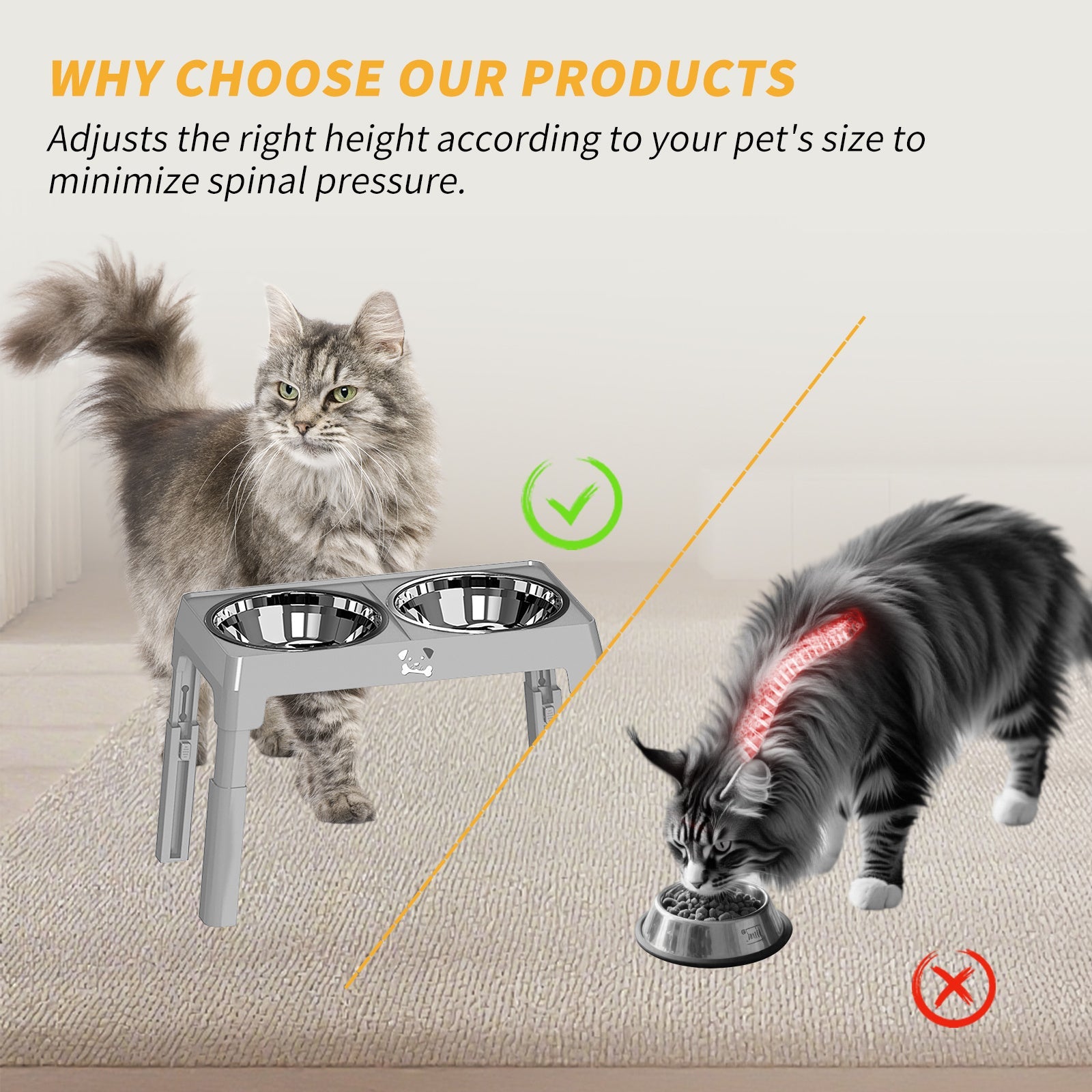 Elevated Dog Bowls - Height Adjustable Feeding Station