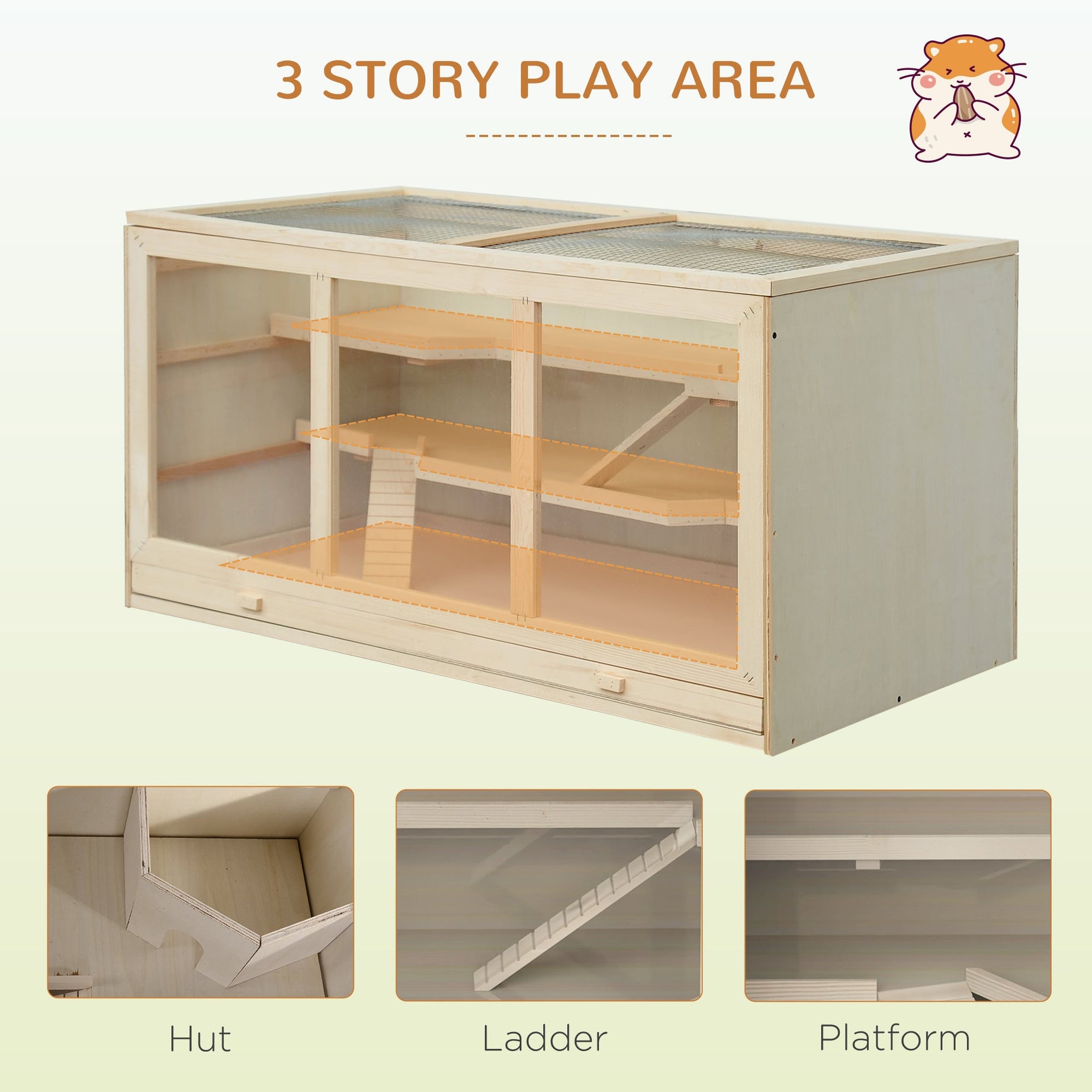 Extra Large Hamster Cage 45 Inch with Multi-Level Play