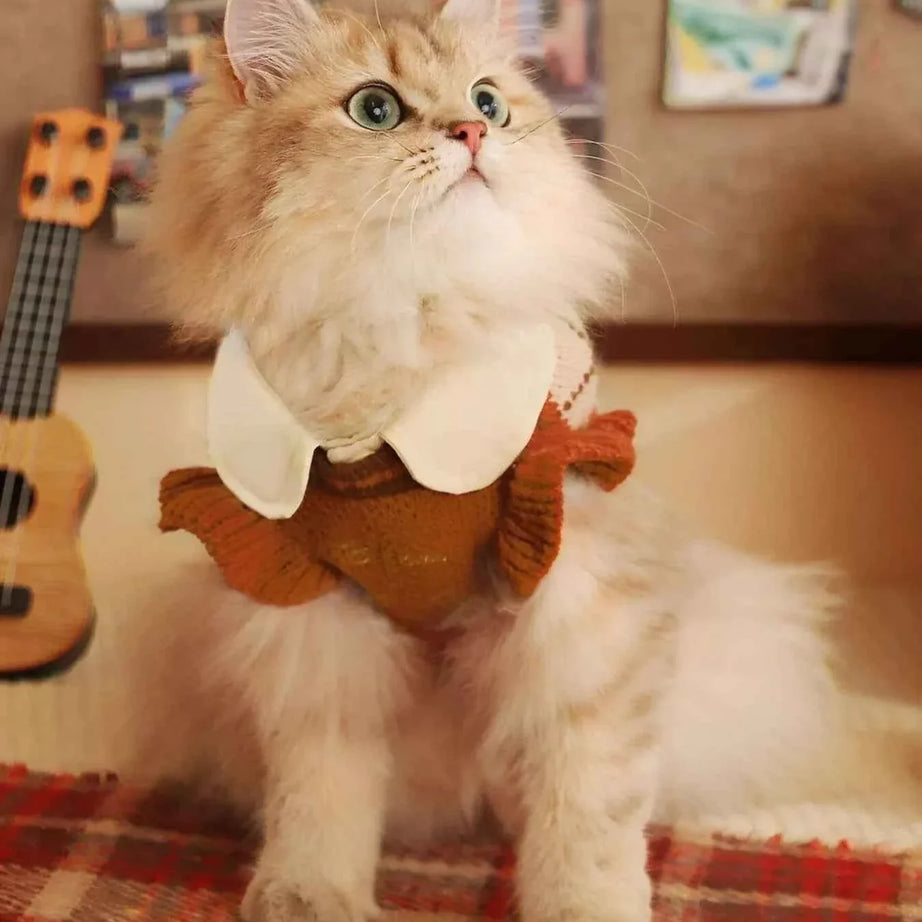 Argyle Pattern Pet Sweater - Stretchy Ruffled Top