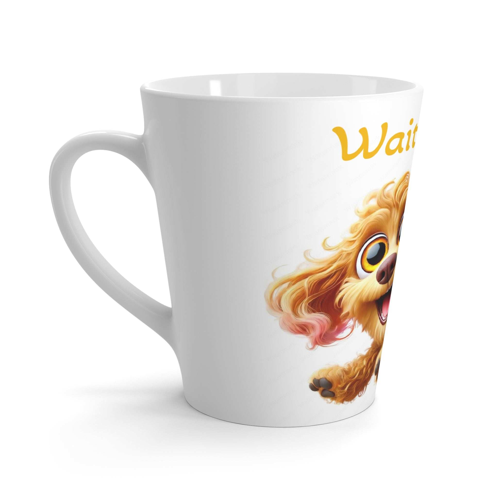 Cute Dog Latte Mug - "Wait for Me" Inspirational Coffee Cup for Pet Lovers