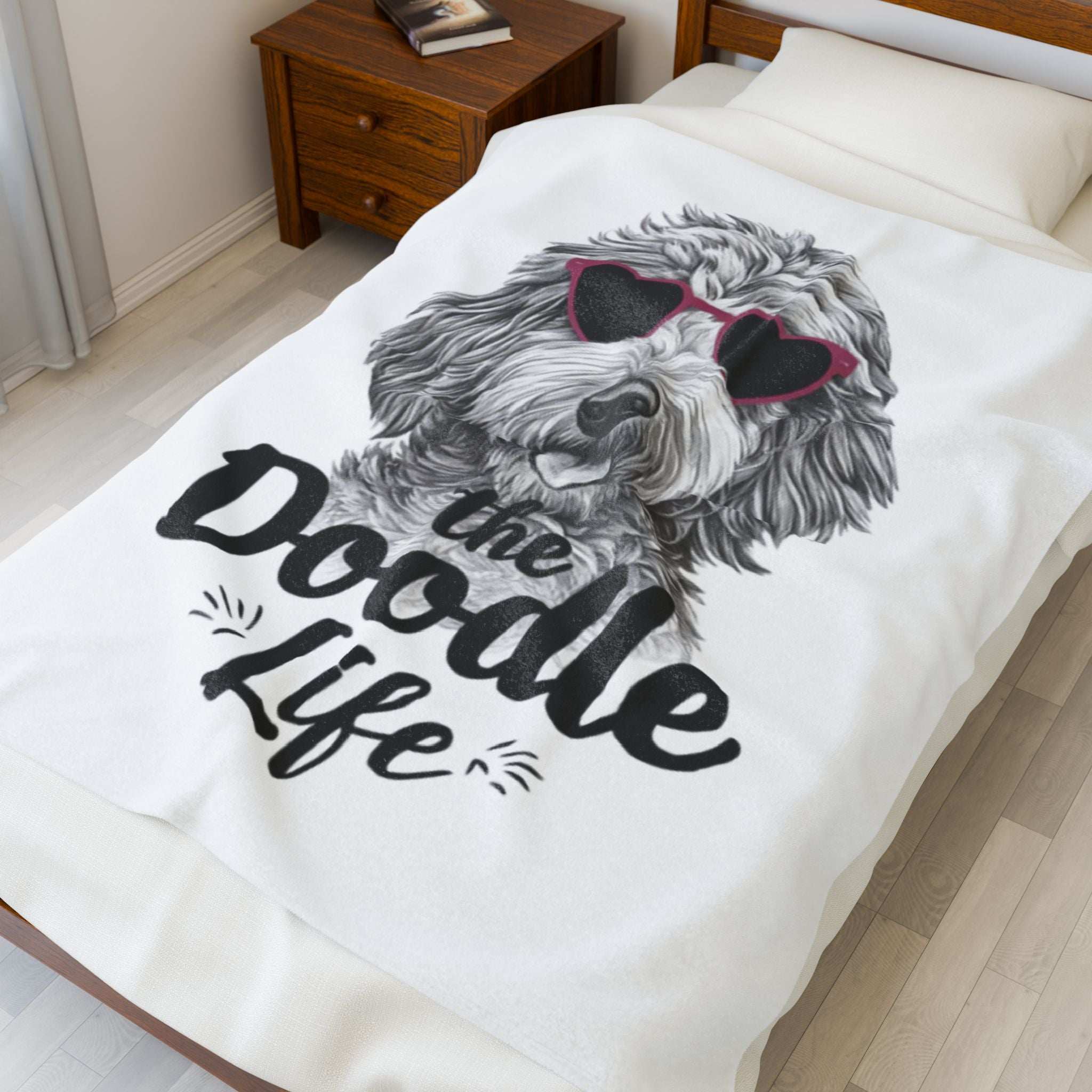 Doodle Life Plush Blanket - Cozy Goldendoodle Lover Gift