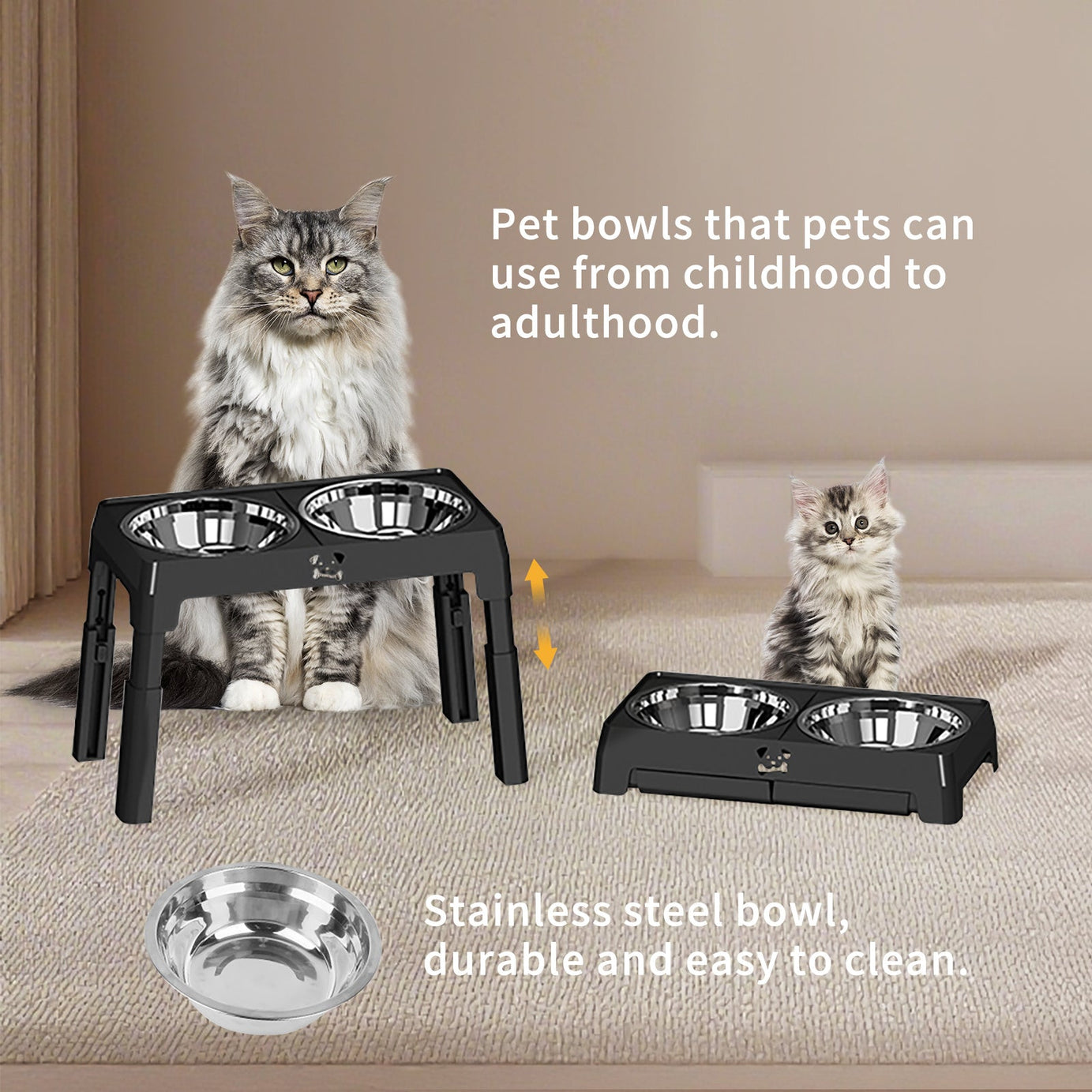 Elevated Dog Bowls - Height Adjustable Feeding Station